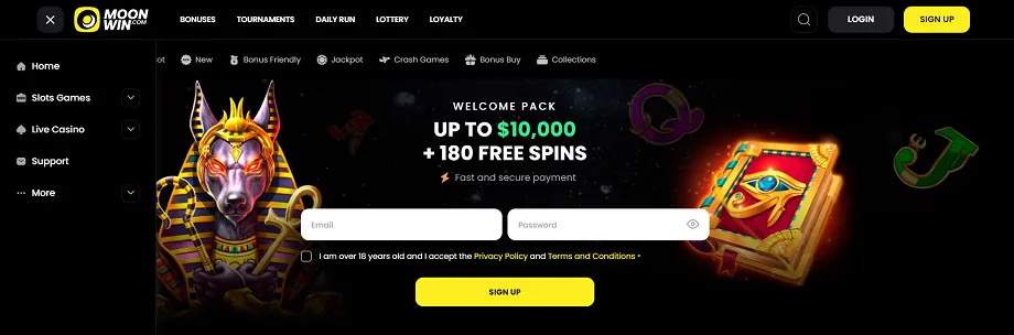 moonwin casino screen